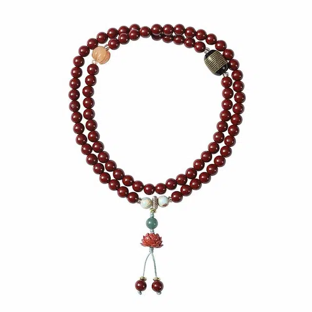 京华录 国潮好运莲莲多圈叠戴文玩佛珠 考试考研上岸莲花穗子串珠 诸事顺遂正桃花念珠 提升考运#好运 再造辰砂朱砂 手串 男女同款情侣款