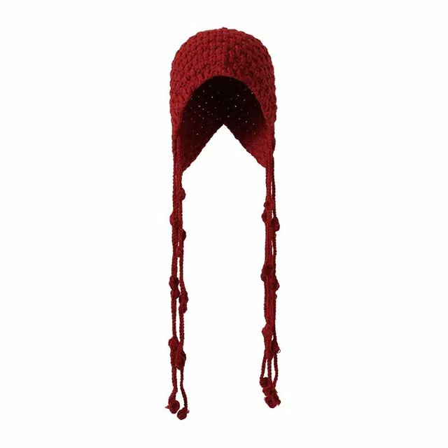 俞兆林 旅游民族风流苏针织帽 春秋百搭显脸小 聚酯纤维 绒线帽 女款