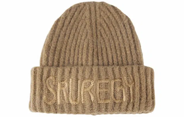 优幽兰 韩版纯色高级感字母刺绣针织时尚潮流显脸小冷秋冬季百搭加厚保暖护耳堆堆美式嘻哈 腈纶 绒线帽 女款