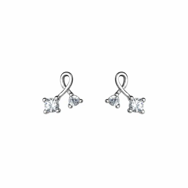 前方大荒野 交织线条镶钻耳饰爆闪华子璀璨闪耀简约时尚小众设计轻奢高级感清冷风精致小巧温柔迷人日常百搭 锆石 耳钉 女款