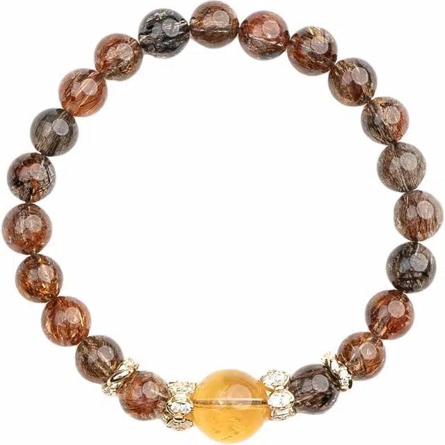 仙源 黑金超七有钱花 时来好运把把赢事业运爆棚寓意好小众 礼盒 水晶 玉石手串 男女同款情侣款