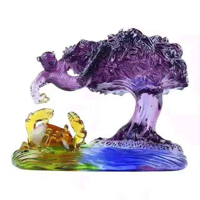 媚之吻 集雅轩宋韶光大师蛇年吉祥物生肖属鼠 攀桂一甲 琉璃 摆件 男女同款情侣款