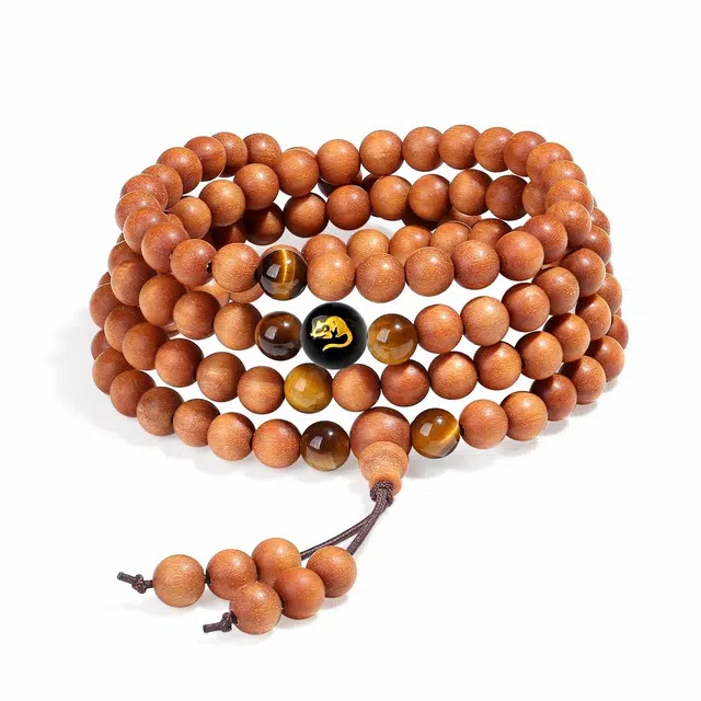 普陀山文创 【普陀山官方已过香】新中式国风十二生肖守护本命年转运佛珠多圈叠戴复古民族风文玩#好运 芭比檀香 木作手串 男女同款情侣款