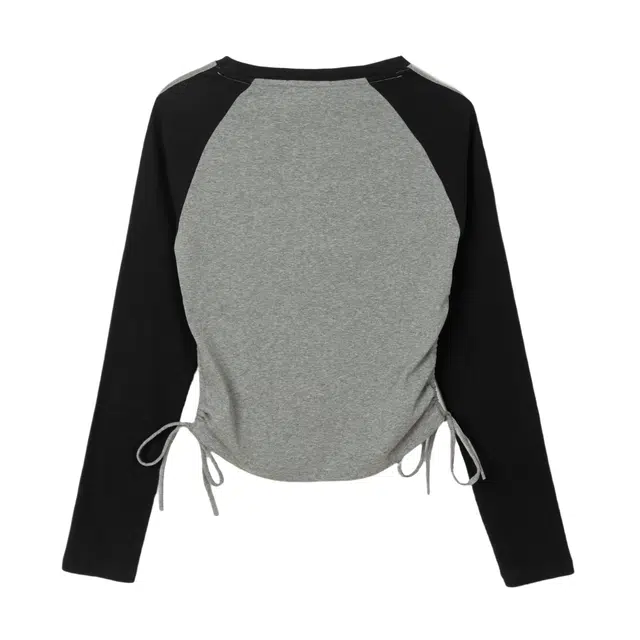 法文箱子 抽绳撞色设计感插肩长袖针织衫 女款 灰色