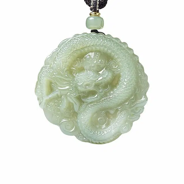 舒杰 本命年日进斗金生肖龙 和田玉 青白玉 男女同款情侣款