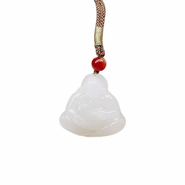 舒杰 国潮财神项链 和田玉 白玉 男女同款情侣款