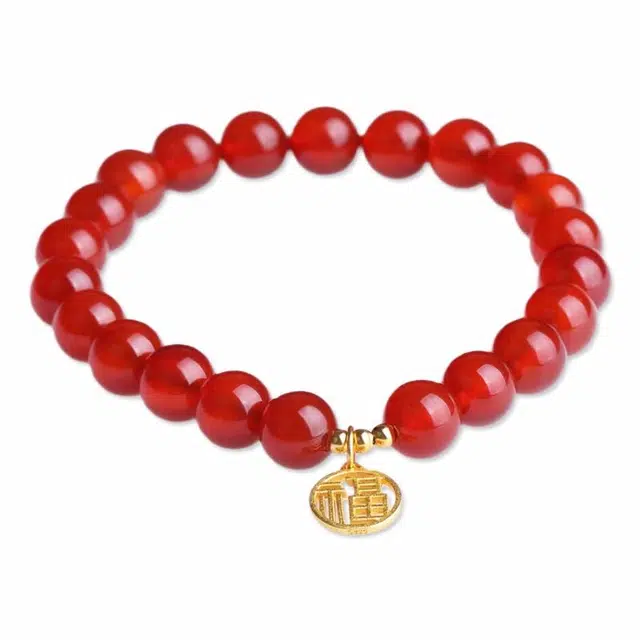 妍韵珠宝 新中式国潮小众设计 本命年平安纳福精致 #好运 玛瑙 玉石手串 男女同款情侣款