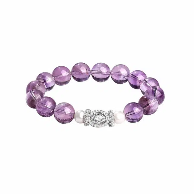 金大福 九紫离火新中式国潮紫气东来 梦幻紫晶佛珠串珠能量磁场 事业爱情上岸惊喜#好运 水晶 手串 男女同款情侣款