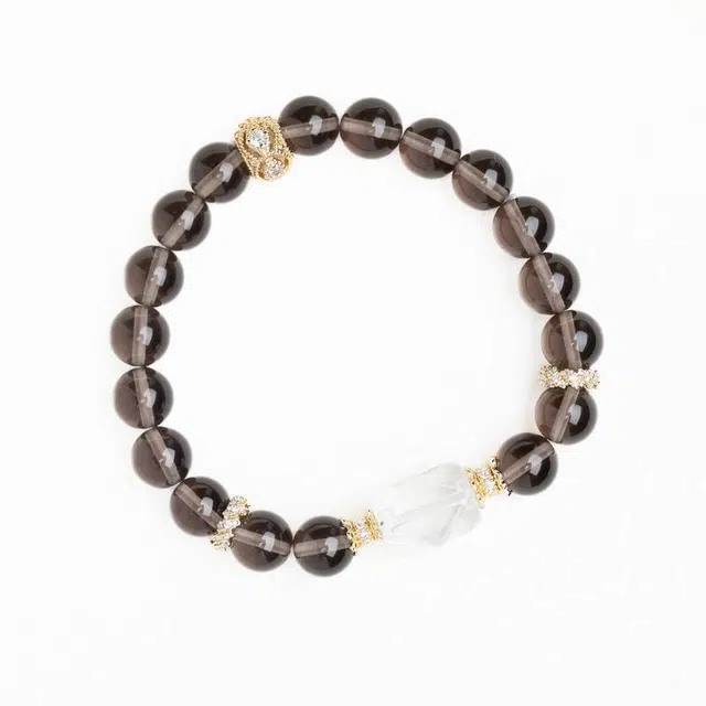 仙源 茶晶 时来好运 高级感小众设计高级感 水逆退散  #好运 水晶 玉石手串 男女同款情侣款