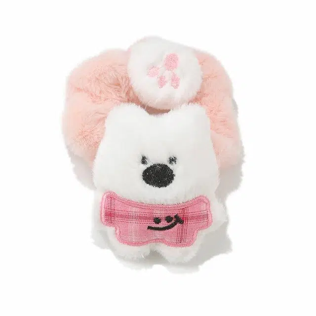 如花梦 可爱西高地小狗发绳大肠圈 毛绒 头绳 女款