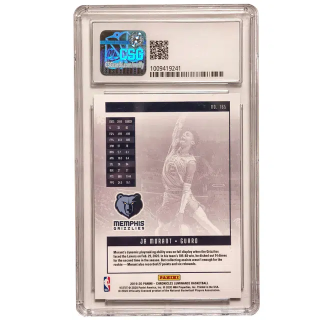 PANINI 2019-20 Ja Morant RC CSG9.5
