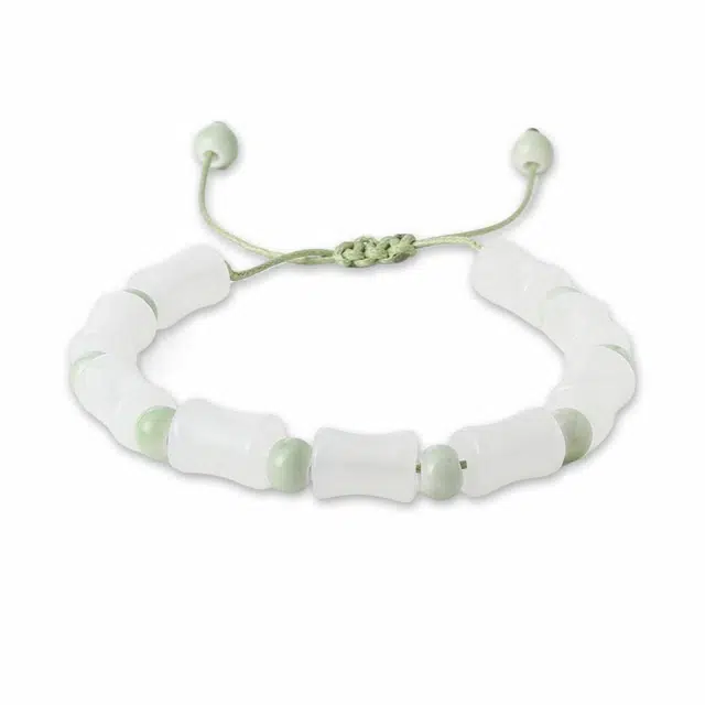 克兰茜 竹悦 国潮精致轻奢高级感 新中式简约清新小众设计编织手绳 清冷按 织物 手链 女款