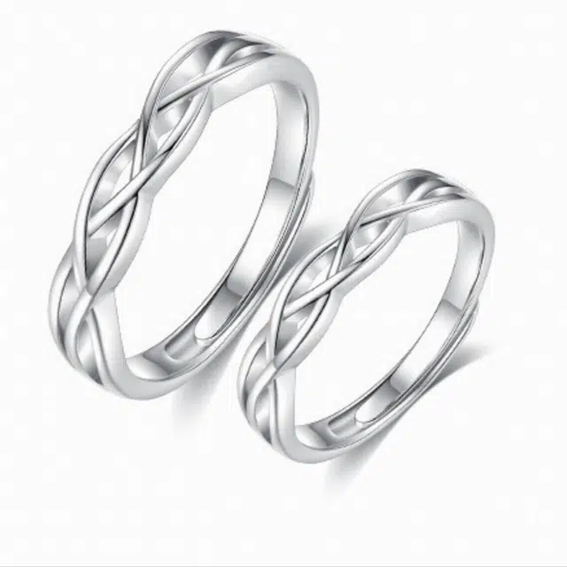 优态 麻花 小众青丝绕指 活口可调节 铜合金 戒指 男女同款情侣款