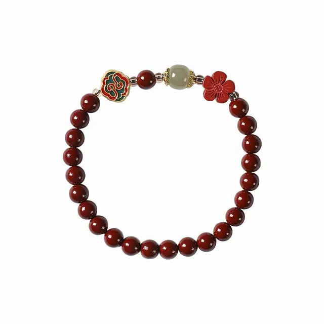 京华录 国风开运串珠 鸿运当头招财纳福转运珠 中式红梅报喜手持文玩念珠 古风平安简约禅意佛珠#好运 朱砂 手串 男女同款情侣款