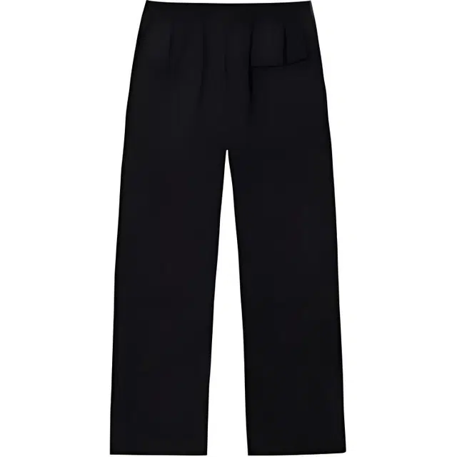 超级安踏 运动生活系列 简约纯色直筒系带宽松休闲裤 女款 基础黑