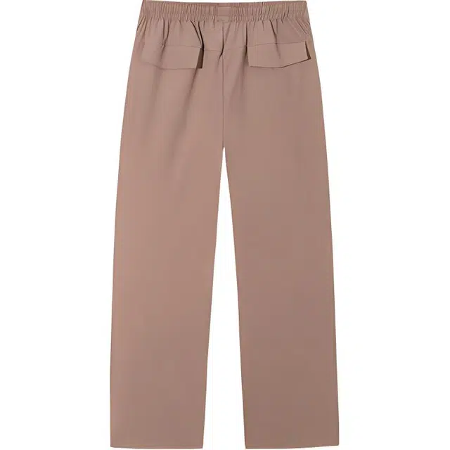 超级安踏 运动生活系列 简约纯色直筒系带宽松休闲裤 女款 松铝棕