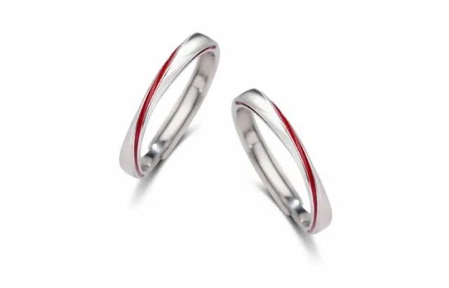 尚银福 月老红线 时尚简约新中式 甜蜜爱情缘分天注定浪漫告白钟爱一生 精致时髦个性气质百搭 好运 合金 戒指 男女同款情侣款