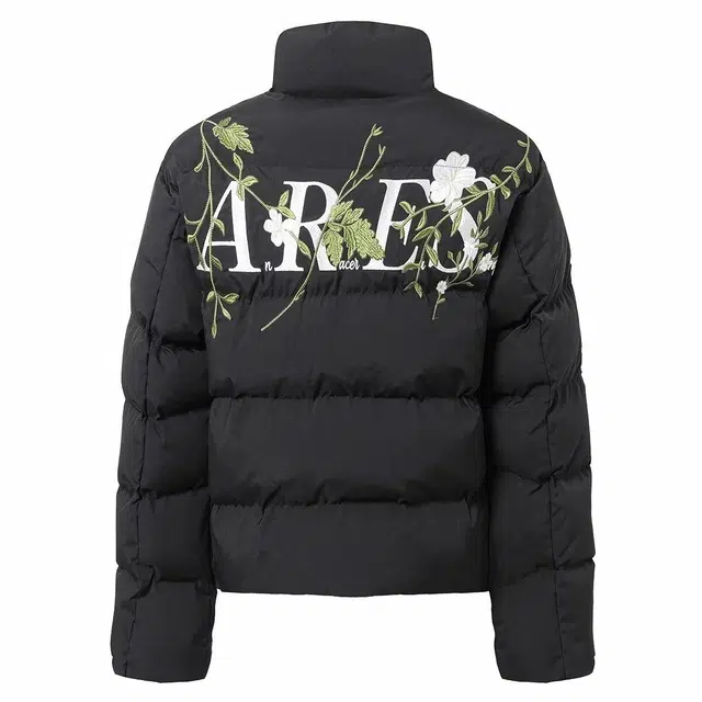 极限涡轮 美式街头刺绣加厚立领舒适保暖面包服宽松时尚休闲植物花卉长袖棉服 男女同款