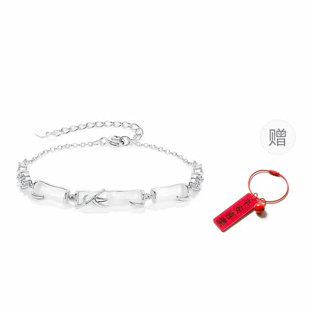 银千惠 节节高升竹愿平安新中式事业运爆棚学业上岸竹节手腕链 国风竹韵事业有成前程似锦轻奢高级感首饰 升职加薪 好运 玛瑙 手链 女款