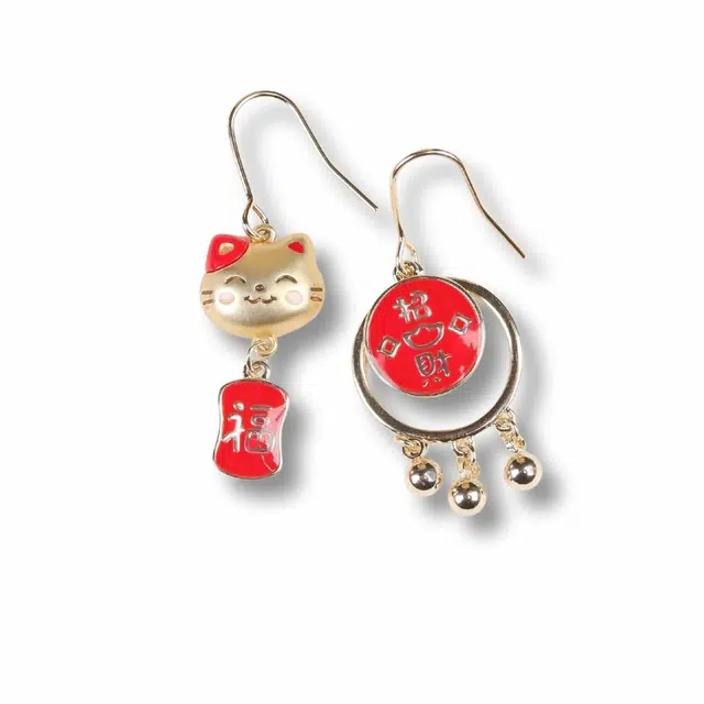 天台山 【天台山官方已祝福加持】天台山福猫聚宝招财猫转运红绳好运 铜 手链 男女同款情侣款