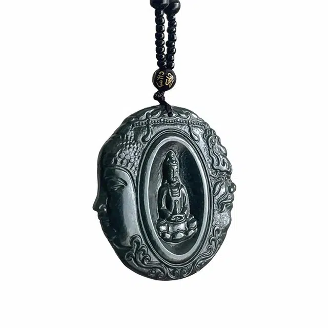 舒杰 国潮一念佛魔毛衣链 和田玉 青玉 男女同款情侣款