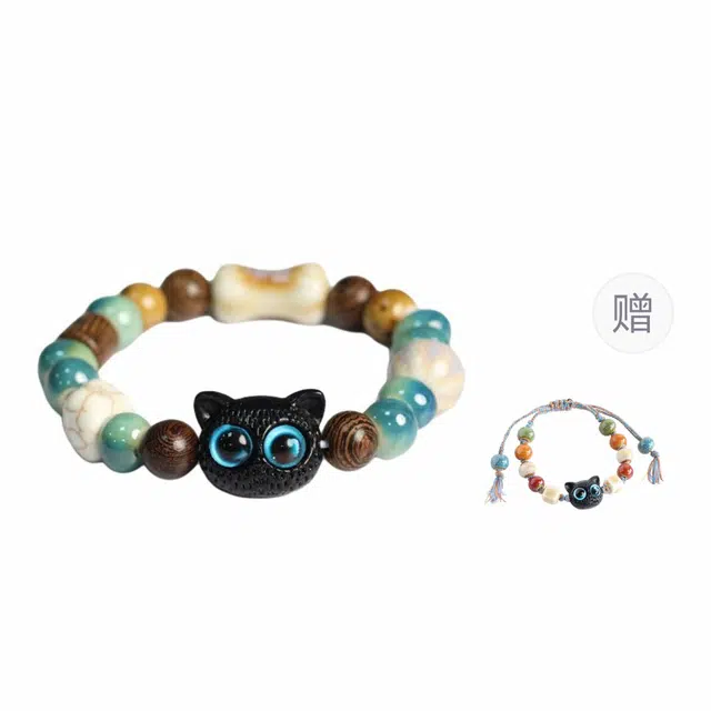 富珠汇 福气满满新中式时尚文艺复古锦鲤好运 鸡翅木 手串 男女同款情侣款