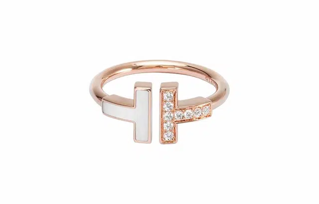 Tiffany T Pearl Ring Rose Gold