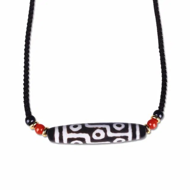 妍韵珠宝 国风民族风藏式转运护身符 九眼天珠 玛瑙 吊坠 男女同款情侣款