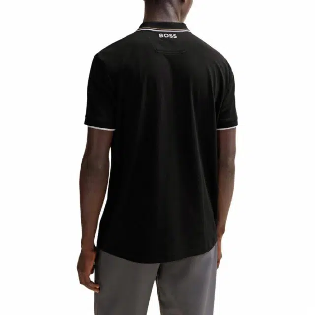 HUGO BOSS SS24 Cotton Blend Polo Shirt With Contrast Logos Polo