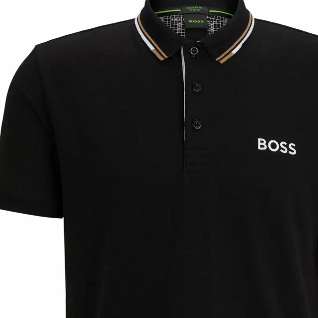 HUGO BOSS SS24 Cotton Blend Polo Shirt With Contrast Logos Polo