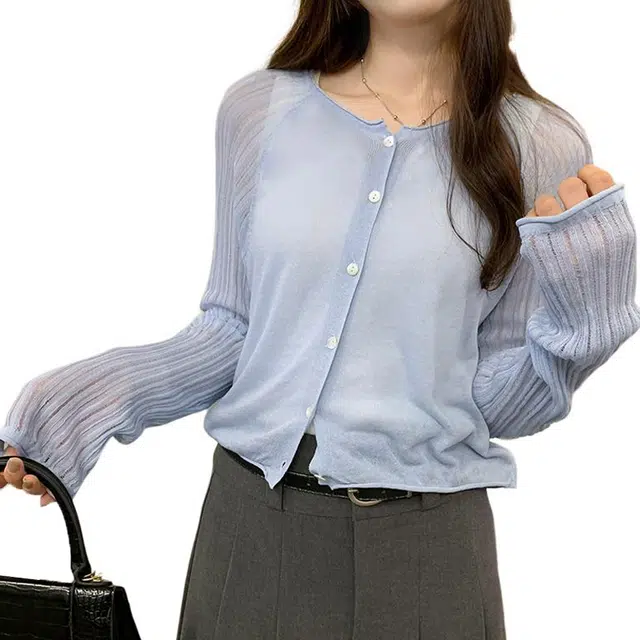 水中花 慵懒穿搭秋冬外搭舒适针织衫 女款