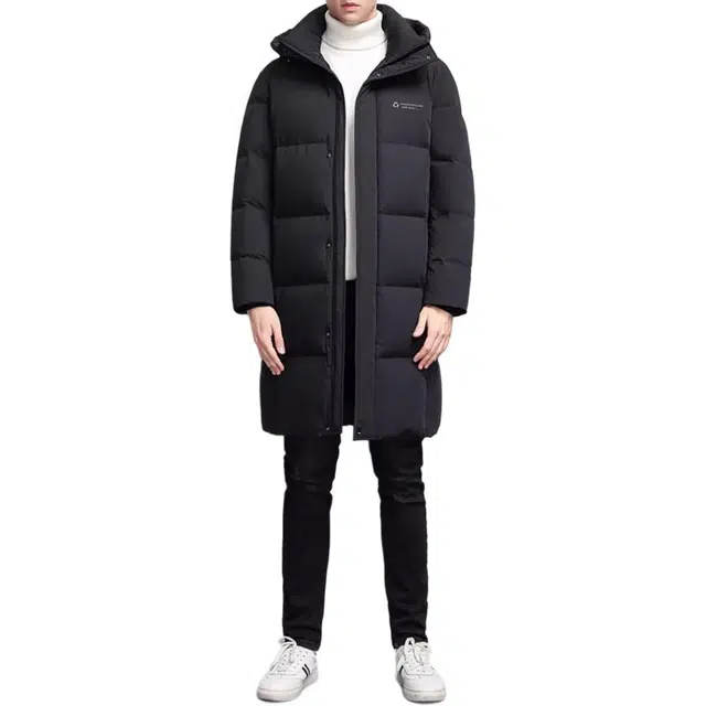 雅鹿 纯色舒适连帽长袖羽绒服 男款