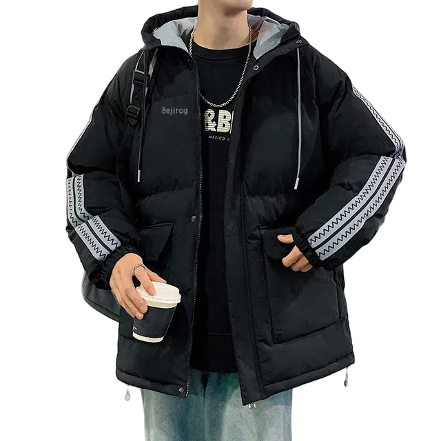 北极绒 时尚连帽防风保暖加厚休闲棉服 男女同款