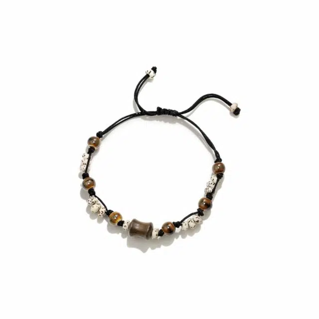 富珠汇 简约时尚竹节 新中式简约小众设计日常搭配点缀好运 檀木 手链 男女同款情侣款