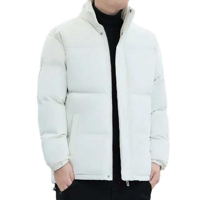 北极绒 立领宽松纯色保暖棉服 男款