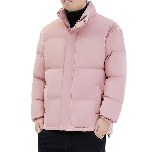 北极绒 立领宽松纯色保暖棉服 男款