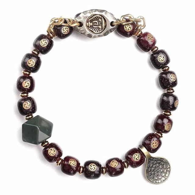 喃呢 藏传文玩斗转星移九宫八卦牌招财转运 星月菩提 手串 男女同款情侣款