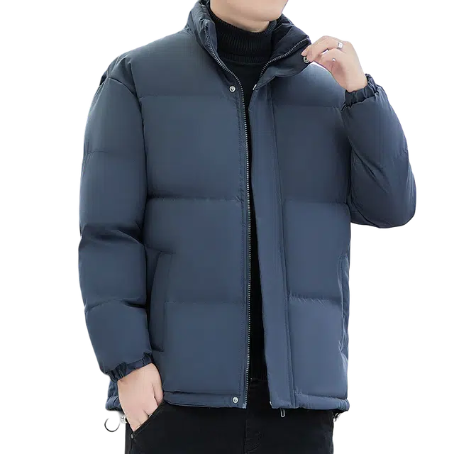 北极绒 立领宽松纯色保暖棉服 男款