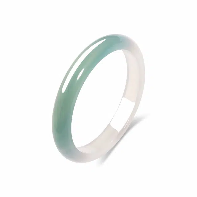 兰慕茵诺 【甄选高品质】新中式轻奢半白半绿美人玉镯 国潮古典宫廷风民族风 汉服旗袍百搭 高级清冷感 #好运 玉髓 手镯 女款