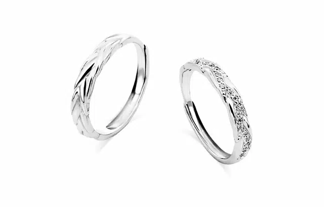 尚银福 麦穗 穗穗平安小众设计轻奢高级感开口调节食指戒一对 森系小清新时尚对戒 好运 合金 戒指 男女同款情侣款