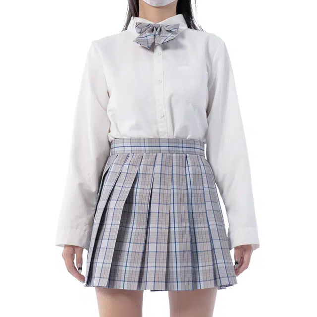 日暮星河 学院风百搭舒适时尚长袖上衣日系百褶裙衬衫套装 女款 南暮高