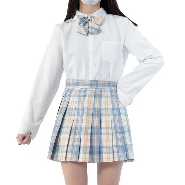 日暮星河 学院风百褶裙制服长袖衬衫套装 女款 春日信歌