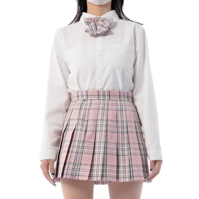 日暮星河 学院风休闲百搭舒适长袖上衣日系百褶裙衬衫套装 女款 椿岛日记