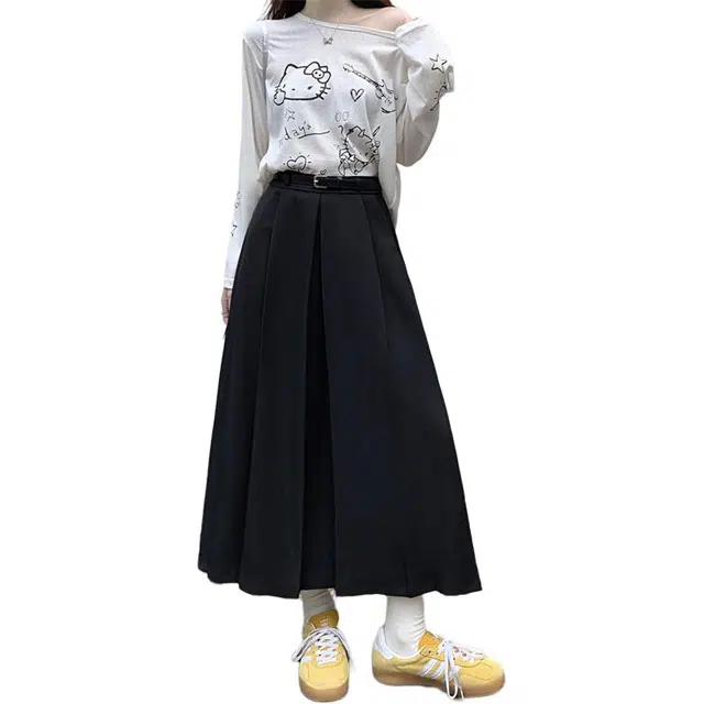 思蓓儿 简约舒适纯色通勤休闲长裙 女款