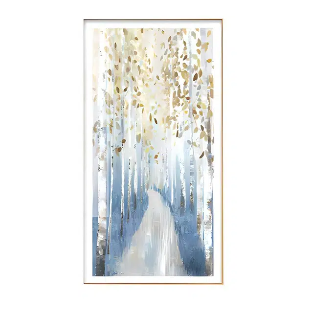 钵提 画客厅北欧抽象画金色发财树玄关装饰画现代竖版楼梯走廊过道墙壁  潮流衍生品