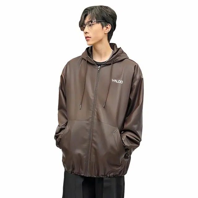 雅鹿 美式复古英伦学院风休闲飞行员时尚宽松潮流百搭防风连帽拉链开衫夹克外套 男女同款