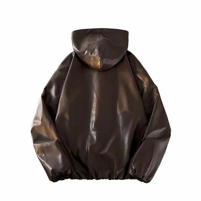 雅鹿 美式复古英伦学院风休闲飞行员时尚宽松潮流百搭防风连帽拉链开衫夹克外套 男女同款