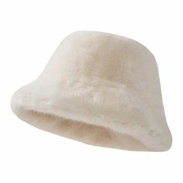 俞兆林 帽子秋冬韩版百搭网红帽毛绒加厚可爱保暖 腈纶 渔夫帽 女款 奶白色/米色/咖啡色/黑色/灰色/粉色
