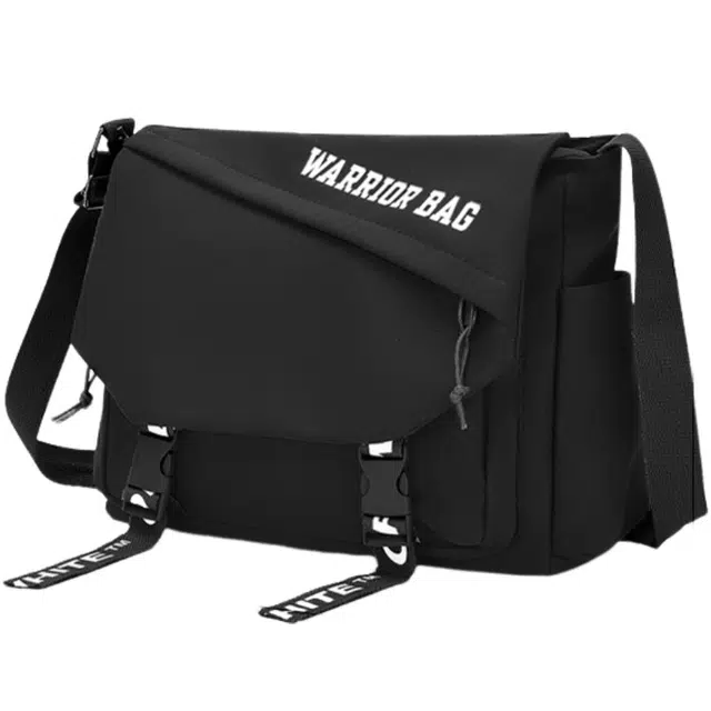 Warrior Nylon Messenger Bag White/Black