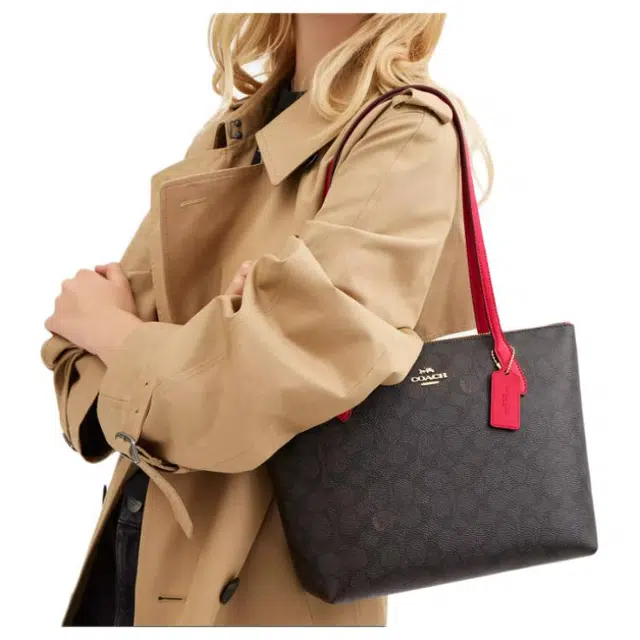 COACH Canvas 24 Logo Tote